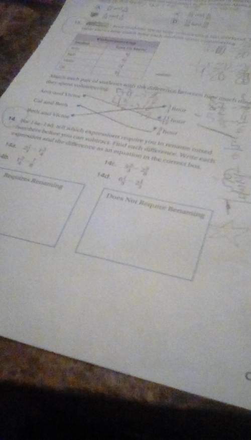 For 14a through 14d, tell which expressions require you to rename mixed numbers before you can subtr