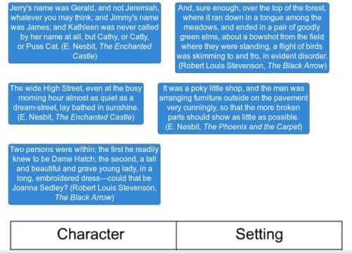Match each excerpt to the novel element its focuses on.