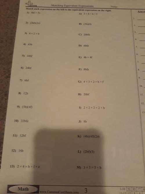 Matching equivalent expressions match each expression on the left to the equivalent on the right