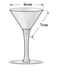 Find the height of the liquid in the glass pictured. show all steps.