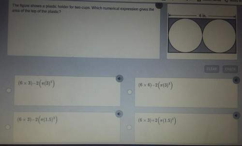 The figure shows a plastic holder for two cups. which numerical expression gives the area of the top