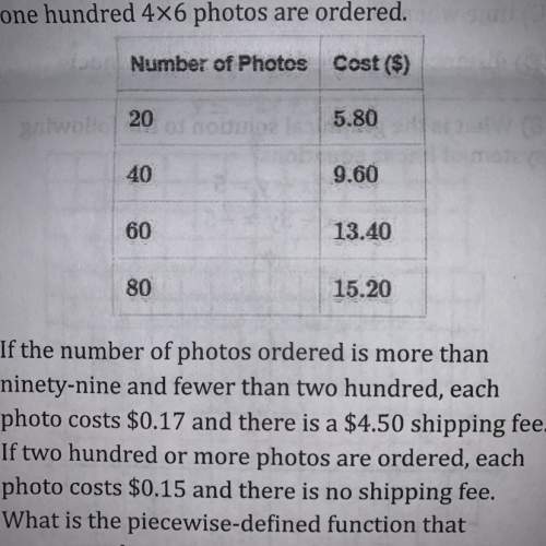 What is the piecewise-defined function that expresses the cost of the order, c(x), in terms of the n