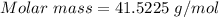 Molar\ mass= 41.5225\ g/mol