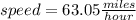 speed= 63.05\frac{miles}{hour}