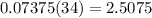 0.07375(34)=2.5075