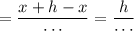 =\dfrac{x+h-x}\cdots=\dfrac h\cdots