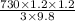 \frac{730\times1.2\times1.2}{3\times9.8}