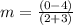 m=\frac{(0-4)}{(2+3)}