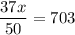 \dfrac{37x}{50}=703