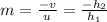 m=\frac{-v}{u}=\frac{-h_2}{h_1}