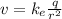 v=k_{e} \frac{q}{r^{2}}