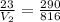 \frac{23}{V_2}=\frac{290}{816}