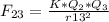 F_{23}=\frac{K*Q_2*Q_3}{r13^2}