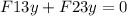 F{13y}+F{23y}=0