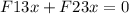 F{13x}+F{23x}=0