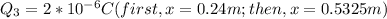 Q_{3}=2*10^{-6}C (first,x=0.24m; then, x=0.5325m)