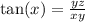 \text{tan}(x)=\frac{yz}{xy}