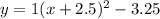 y=1(x+2.5)^2-3.25