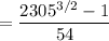 =\dfrac{2305^{3/2}-1}{54}