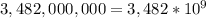 3,482,000,000 = 3,482 * 10 ^ 9