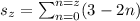 s_z=\sum_{n=0}^{n=z}(3-2n)