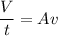 \dfrac{V}{t}=Av