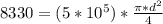 8330=(5*10^5)* \frac{\pi*d^2}{4}