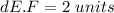 dE.F=2\ units