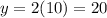 y=2(10)=20