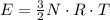 E= \frac{3}{2}N\cdot R\cdot T