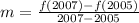 m=\frac{f(2007)-f(2005)}{2007-2005}