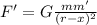 F'=G\frac{mm'}{(r-x)^2}