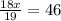 \frac{18x}{19}=46