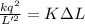 \frac{ kq^2}{L'^2} = K \Delta L