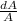 \frac{dA}{A}