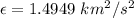 \epsilon=1.4949\ km^2/s^2