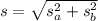 s = \sqrt{s_{a}^{2} + s_{b}^{2}}