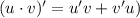 (u\cdot v)'=u'v+v'u)