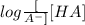 log\frac[{A^{-}] }{[HA]}