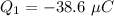 Q_1 = -38.6\ \mu C