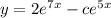 y=2e^{7x}-ce^{5x}