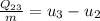 \frac{Q_{23}}{m} = u_3 - u_2