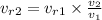 v_{r2} = v_{r1} \times \frac{v_2}{v_1}