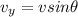 v_y = v sin \theta