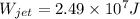 W_{jet} = 2.49\times 10^{7} J