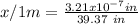 x/1m = \frac{3.21 x10^{-7} in}{39.37\ in}