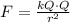 F=\frac{kQ\cdot Q}{r^2}