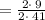 =\frac{2\cdot \:9}{2\cdot \:41}