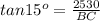 tan 15^o= \frac{2530}{BC}