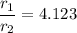 \dfrac{r_1}{r_2}=4.123